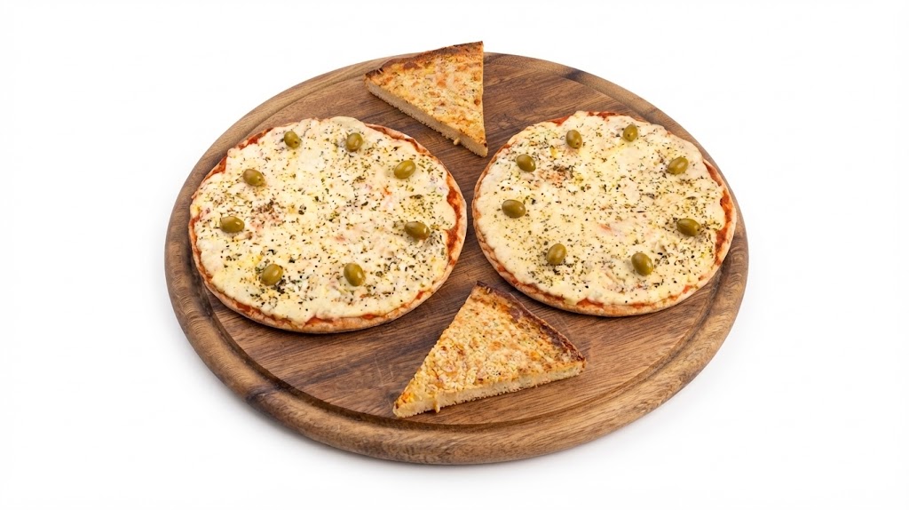 2 Pizzas grandes de muzzarella + 2 Porciones de Faina