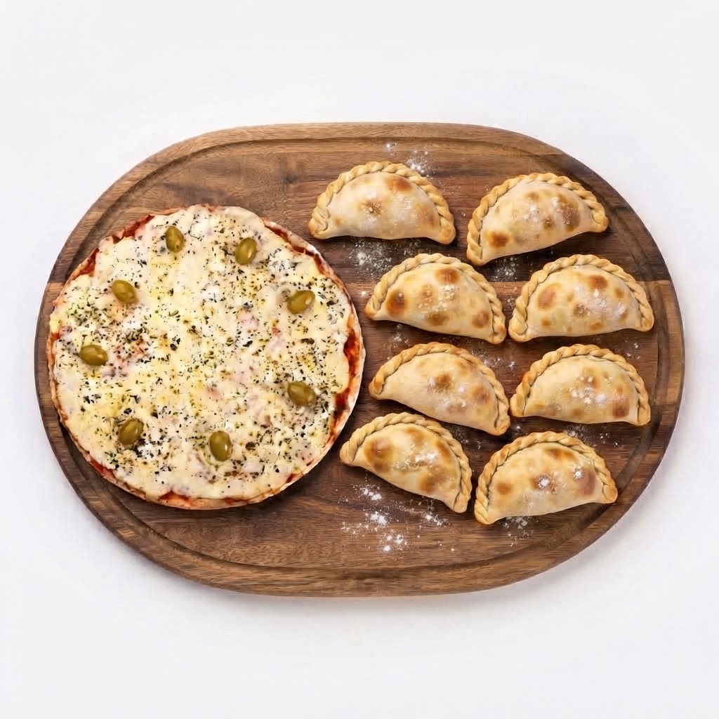 Pizza grande de Muzzarella + 8 Empanadas