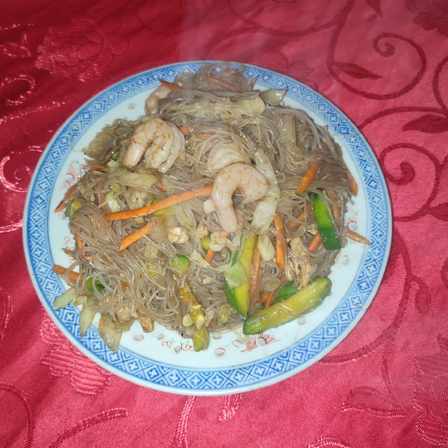 68. Fideos de Arroz con Camarones